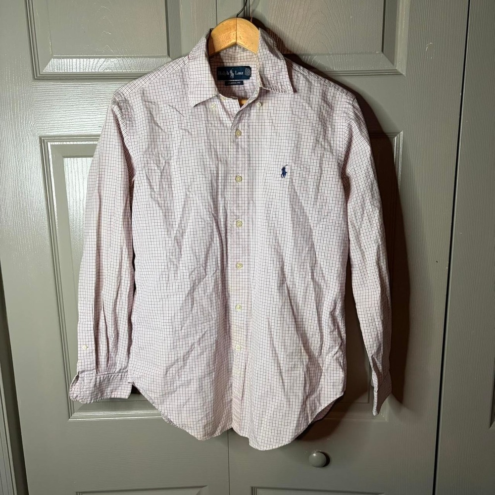 Polo Ralph Lauren button up long sleeve polo Size S pink classic preppy